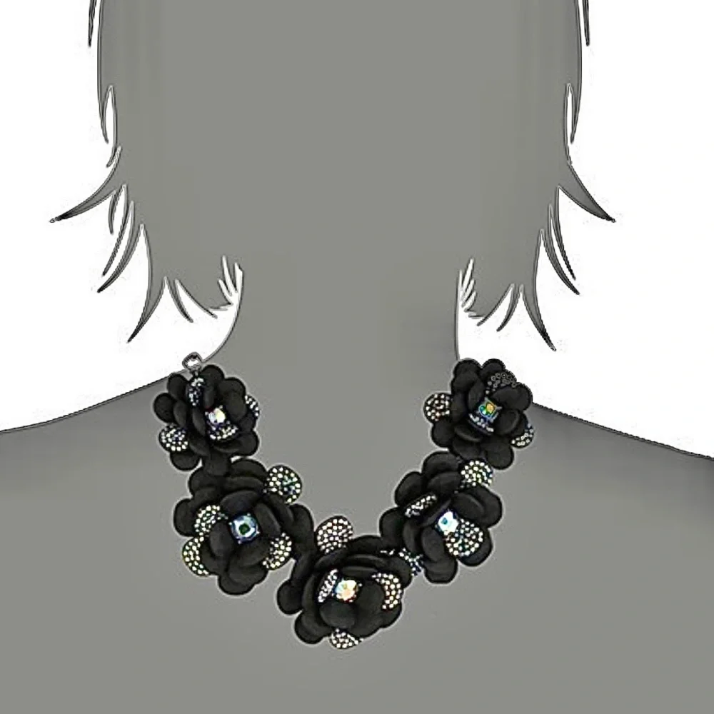 Betsey Johnson ‘Dark Magic’ Black Floral Necklace & Earrings Set Retired/HTF! - Picture 7 of 14